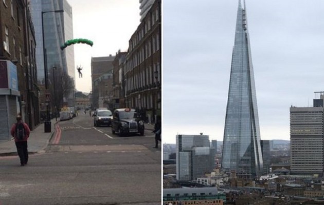 Μυστήριο: Έπεσε με αλεξίπτωτο από το ψηλότερο κτίριο στην Ευρώπη κι εξαφανίστηκε (βίντεο)