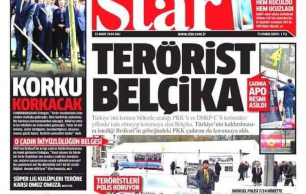 Εφημερίδα του Ερντογάν κατηγόρησε το Βέλγιο ότι υποθάλπει την τρομοκρατία