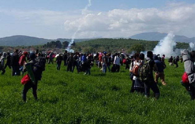 Πεδίο μάχης η Ειδομένη: Συμπλοκές Σκοπιανών αστυνομικών με μετανάστες