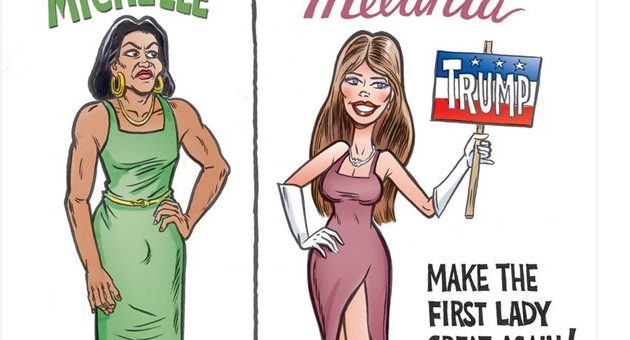 Ρατσιστικό – σεξιστικό σκίτσο παρουσιάζει τη Μισέλ Ομπάμα ως τρανσέξουαλ