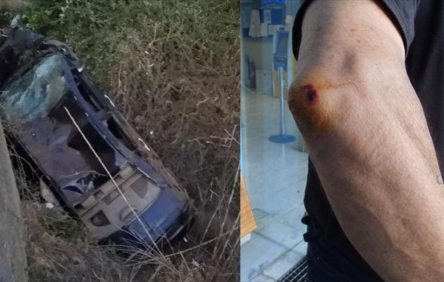 Αμερικανός στρατιωτικός “στουπί” άρπαξε ταξί στα Χανιά και έπεσε σε χαντάκι