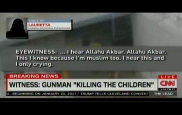 CNN: Ο ένοπλος στο Μόναχο φώναξε “Αλλαχού Ακμπάρ”