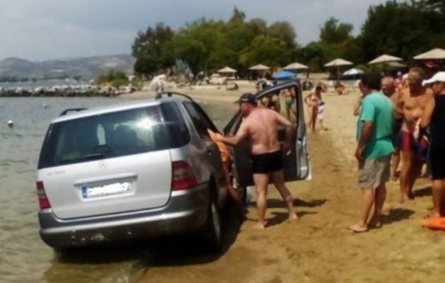 “Τρελό” SUV “κυνηγούσε” λουόμενους σε παραλία του Βόλου (φωτο)