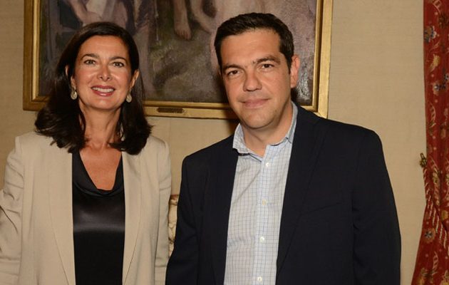 Στο πλευρό Τσίπρα η πρόεδρος της ιταλικής Βουλής για το ελληνικό χρέος