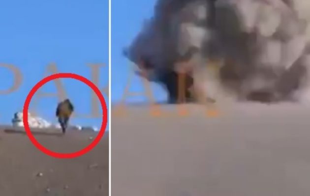 Κούρδος Πεσμεργκά πατάει νάρκη, ανατινάζεται και δεν παθαίνει τίποτα (βίντεο)