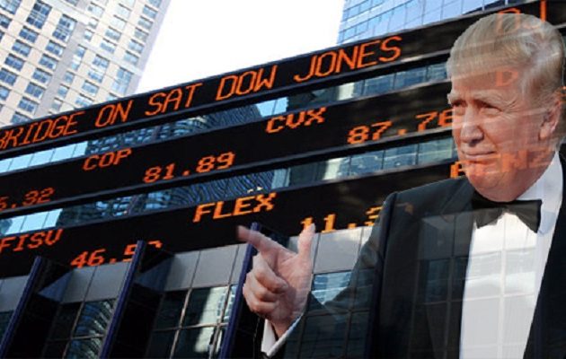 Ρεκόρ όλων των εποχών ο Dow Jones δυο εβδομάδες μετά τη νίκη του Τραμπ