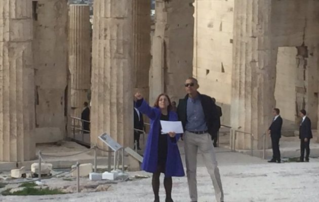Στον Ιερό Βράχο της Ακρόπολης ο Ομπάμα – Δείτε φωτογραφίες (live)