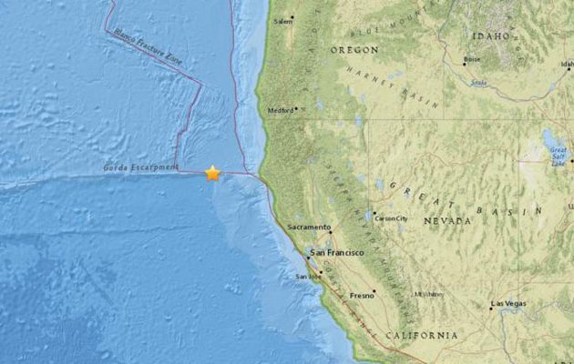 Ισχυρός σεισμός 6,8 Ρίχτερ ανοιχτά της Καλιφόρνια