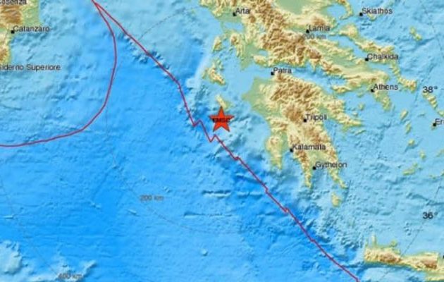 Σεισμός 3,6 Ρίχτερ νοτιοδυτικά της Ζακύνθου