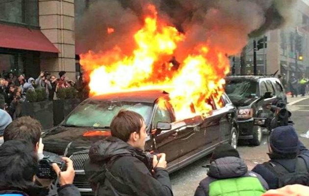 Μουσουλμάνου μετανάστη η λιμουζίνα που έκαψαν οι αντιεξουσιαστές στην Ουάσιγκτον