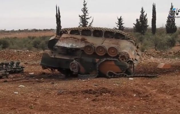 Το Ισλαμικό Κράτος έφερε τούμπα τουρκικό τανκς έξω από την Αλ Μπαμπ