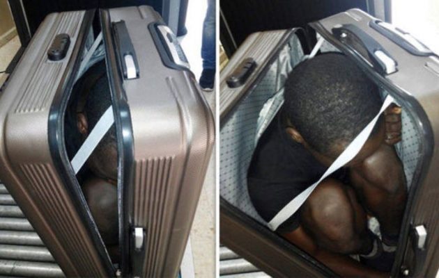 Η ισπανική Αστυνομία ανακάλυψε Αφρικανό κρυμμένο μέσα σε βαλίτσα (φωτο)