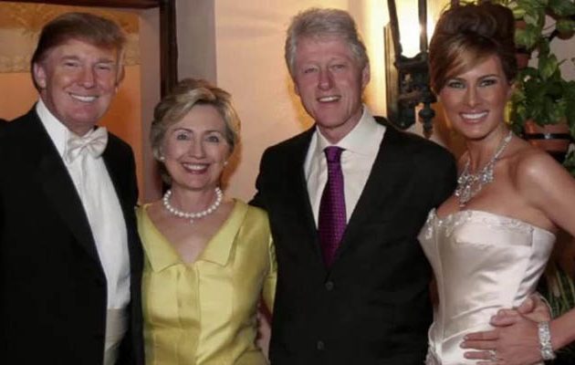 Παρόντες Χίλαρι και Μπιλ Κλίντον  στην τελετή ορκωμοσίας του Τραμπ