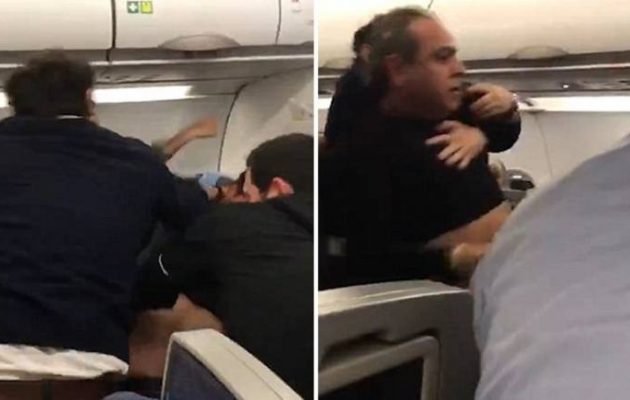 Χαμός στον αέρα: Άγριο ξύλο σε αεροπλάνο (βίντεο)