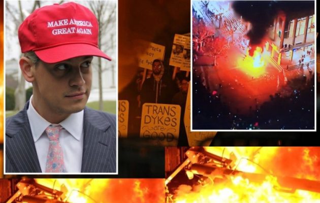 Άγρια επεισόδια στο Μπέρκλεϊ ενάντια στον Μίλο Γιαννόπουλο του BreitBart (βίντεο)