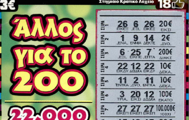 100.000 ευρώ έπεσαν σε τυχερή του ΣΚΡΑΤΣ  σε χωριό στην Κω