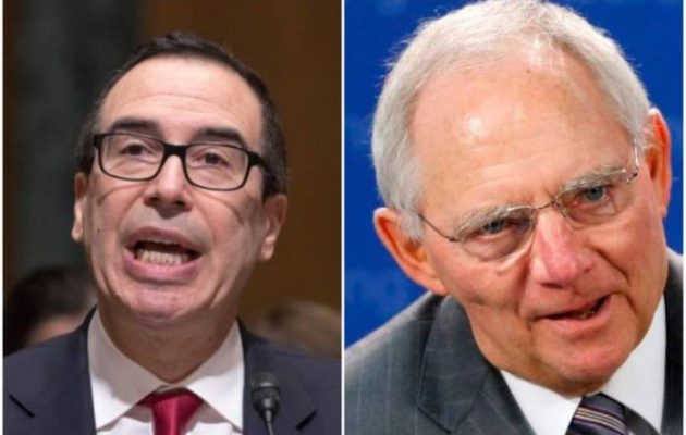 Γιατί θα συναντηθεί ο Σόιμπλε με τον Αμερικανό ΥΠΟΙΚ – Τι θα συζητήσουν