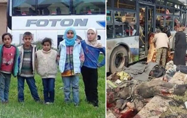 118 νεκροί κυρίως γυναικόπαιδα από την επίθεση αυτοκτονίας “μετριοπαθή αντάρτη” στη Συρία
