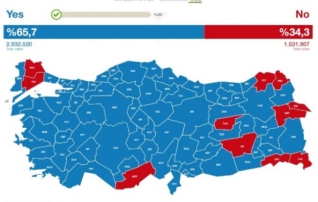 Δημοψήφισμα Τουρκία: Δείτε τα πρώτα αποτελέσματα στο 12,6% των εκλογικών τμημάτων