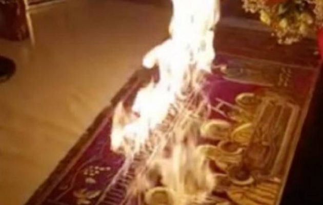 Ο Μητροπολίτης Άνθιμος κάλεσε σε απολογία τον ιερέα που έβαλε φωτιά στην Αγία Τράπεζα (βίντεο)