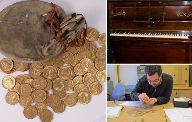 Θησαυρός εκατοντάδων χρυσών λιρών βρέθηκε κρυμμένος σε παλιό πιάνο (φωτο)