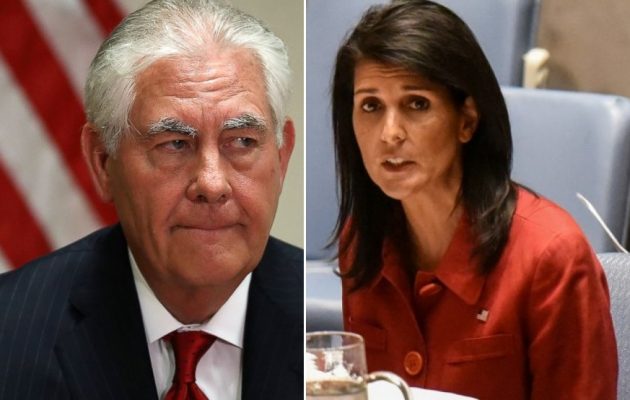 Ρεξ Τίλερσον: “Ειρηνευτικές συνομιλίες με Άσαντ” – Νίκι Χάιλι: “Να φύγει ο Άσαντ” – Ξέρουν τι θέλουν;