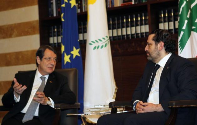 Ο Αναστασιάδης συναντήθηκε με τον Πρωθυπουργό του Λιβάνου στη Βηρυτό