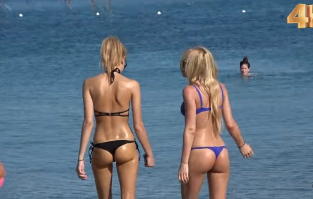 Τζούλια Νόβα και Φωτεινή Ζάννη μπρος πίσω στην Ψαρρού για λίγη δροσιά (βίντεο)