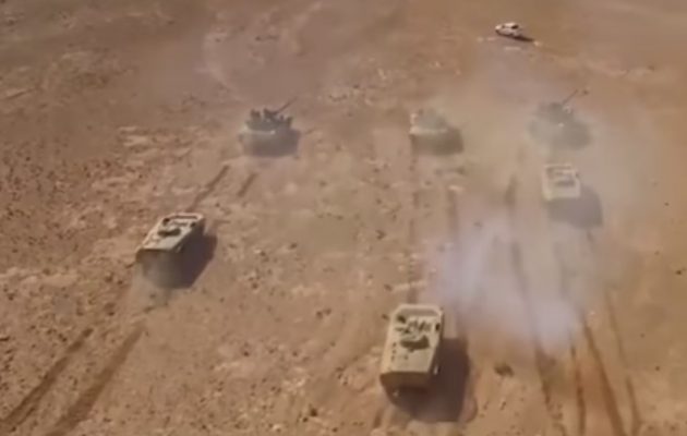 Μεγάλη επίθεση αρμάτων του συριακού στρατού νότια της Παλμύρας ενάντια στο Ισλαμικό Κράτος (βίντεο)