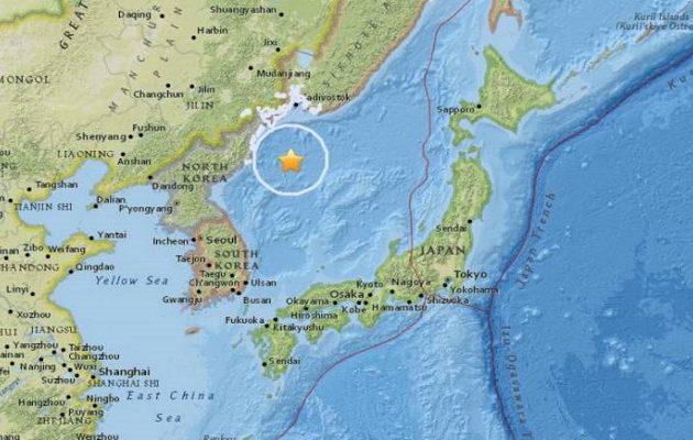 Σεισμός 6 Ρίχτερ ανοιχτά της Βόρειας Κορέας