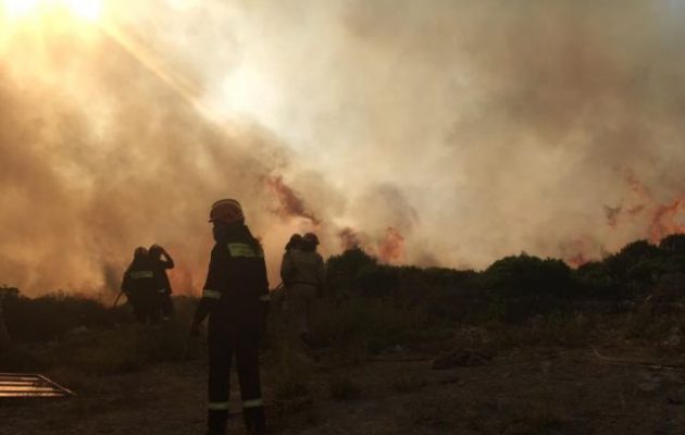 Υπό έλεγχο η φωτιά στα Κύθηρα – Βοήθησε που έπεσαν οι ισχυροί άνεμοι