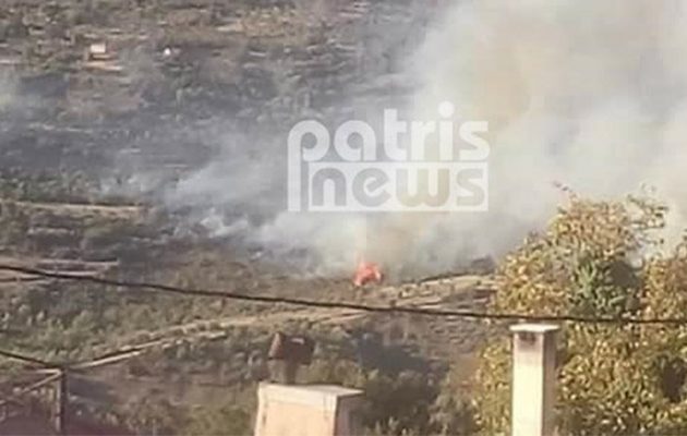 Μεγάλη φωτιά στην Ηλεία: Στις φλόγες το χωριό Μάκιστος – Απειλούνται σπίτια