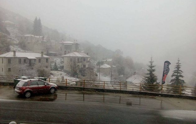Χιόνια στα ορεινά της Κοζάνης, της Φλώρινας και της Καστοριάς (φωτο+βίντεο)
