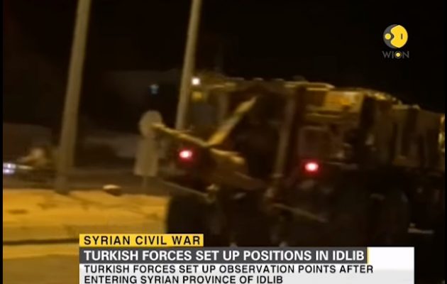 Δείτε τον τουρκικό στρατό να εισβάλει νύχτα στην επαρχία Ιντλίμπ της Συρίας (βίντεο)