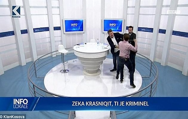 Κόσοβο: Μπουνιές και κλωτσιές από πολιτικούς στον «αέρα» εκπομπής (βίντεο)