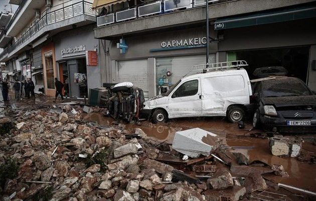 Η Ν.Δ. έδωσε 40 τόνους τρoφίμων και 20 τόνους εμφιαλιωμένων νερών στους πλημμυροπαθείς της Μάνδρας