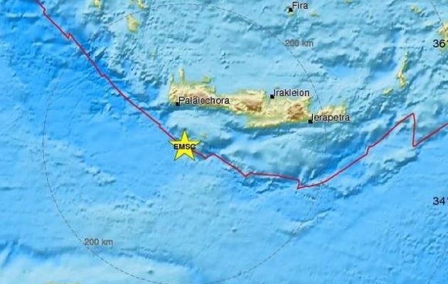 Σεισμός 4,6 Ρίχτερ ανοιχτά της Κρήτης στα νότια της Παλαιοχώρας