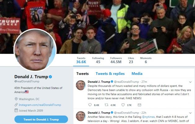 Ο Πούτιν θεωρεί τα σχόλια του Τραμπ στο Twitter “επίσημες θέσεις” – Ο Ρώσος Πρόεδρος όμως δεν τουιτάρει