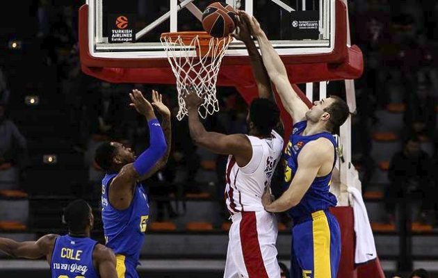 Euroleague: Ο Ολυμπιακός συνέτριψε 94-64 τη Μακάμπι Τελ Αβίβ