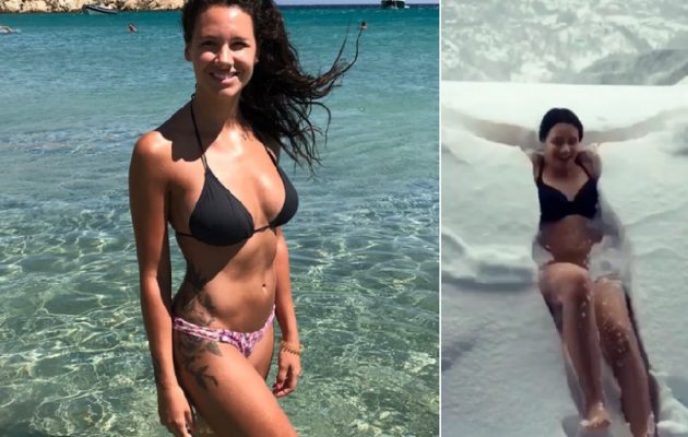 Η Μαριάννα Καλλέργη με τα εσώρουχα “βουτάει” στα χιόνια (βίντεο)