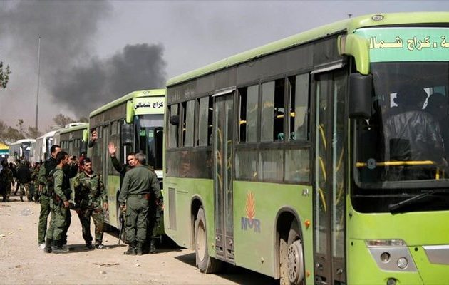 6.749 άμαχοι και ισλαμιστές εγκατέλειψαν με λεωφορεία την Ανατολική Γούτα