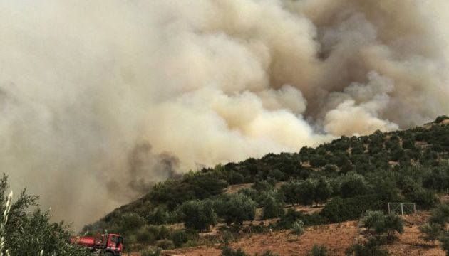 Ισχυρές πυροσβεστικές δυνάμεις στο μέτωπο της πυρκαγιάς στην Ηλεία
