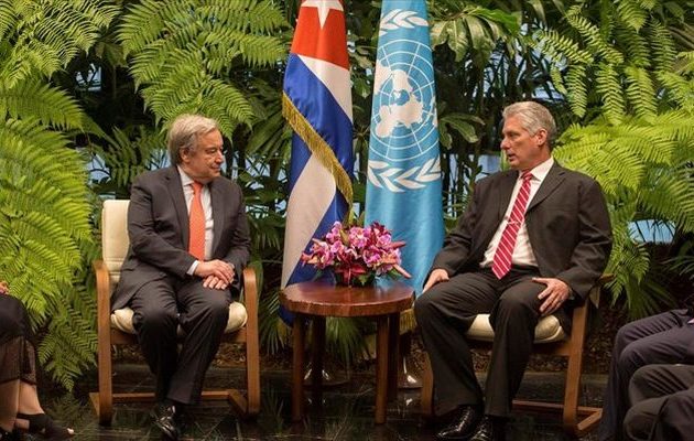 Ο Γκουτέρες πήγε Αβάνα και συζήτησε με τον νέο πρόεδρο της Κούβας