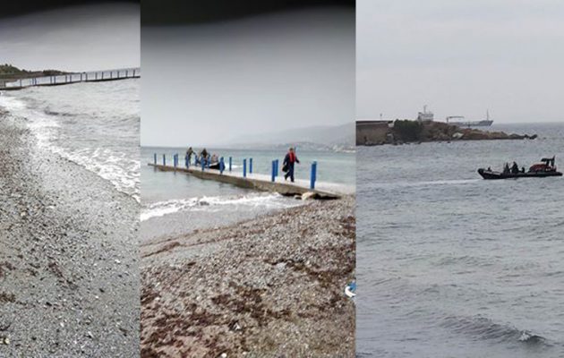 Οι πρόσφυγες έφθασαν με τη βάρκα τους και αποβιβάστηκαν στην πόλη της Μυτιλήνης