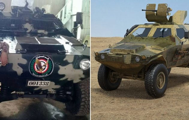 Σύροι στρατιώτες δείχνουν τουρκικό τεθωρακισμένο λάφυρο