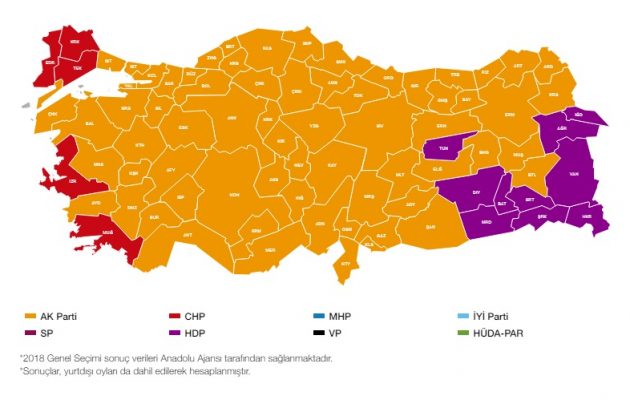 Πρώτο κόμμα με 45,6% οι ισλαμιστές στην Τουρκία στο 53,1% των εκλογικών τμημάτων