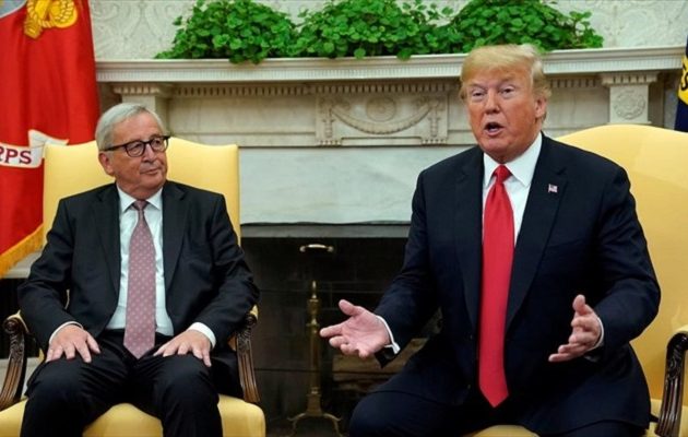 Γιούνκερ: Δεν είμαστε εχθροί με τις ΗΠΑ – Αισιόδοξος ο Τραμπ για συμφωνία