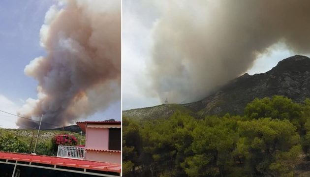 Μεγάλη πυρκαγιά πάνω από την Κινέττα – Καπνοί έφθασαν στην Αττική
