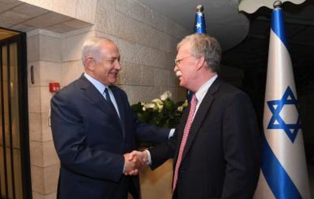 Στο Ισραήλ ο Τζον Μπόλτον για να συζητήσει τα θέματα στη Συρία, στη Γάζα και για το Ιράν
