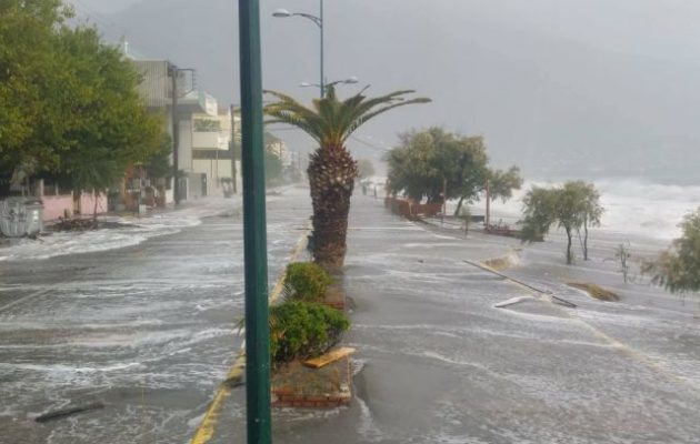 Ο κυκλώνας δεν προκάλεσε μεγάλες ζημιές στην Καλαμάτα (βίντεο)